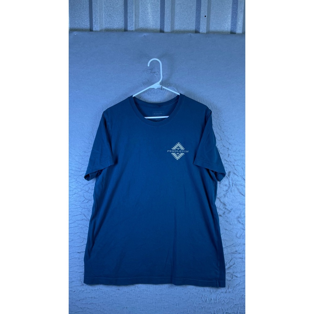 Pendleton Graphic T-Shirt Mens Large Blue Excellent Southwestern Logo Tee